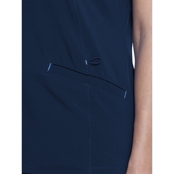 Scrubstar Women's Fashion Premium Performance Mock Wrap Indigo Scrub Top M - Picture 4 of 9